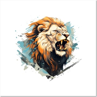 angry lion Posters and Art